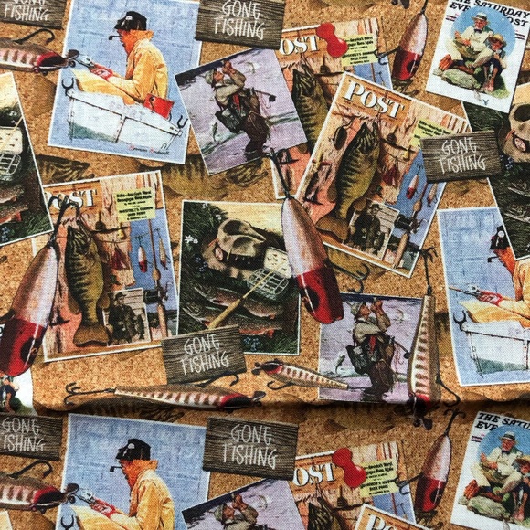 Assorted Cotton Sewing Fabric Remnants Fishing And Unicorns - Picture 3 of 6